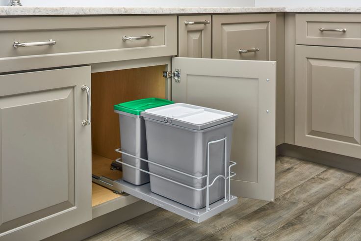 Rev-A-Shelf 8-Quart Plastic Soft Close Pull Out Trash Can