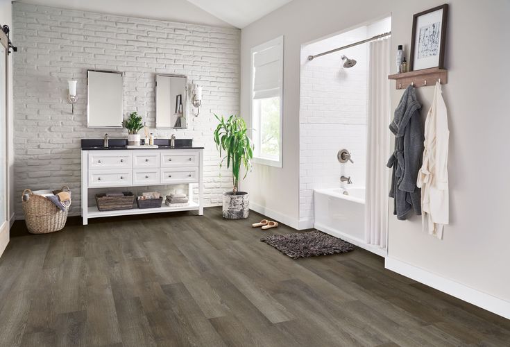 Armstrong Flooring (Sample) Assurity Dark Brown Waterproof Wood Look Interlocking or Glue (Adhesive) Luxury Vinyl Plank