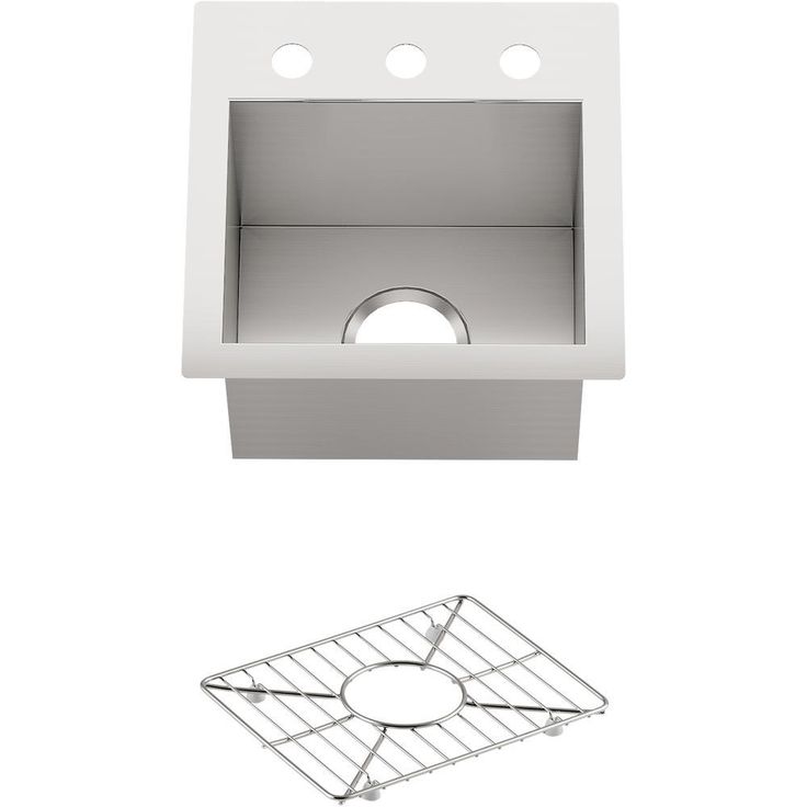 Vault Dual-Mount Stainless Steel 15 in. 3-Hole Single Bowl Bar Sink