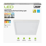 5 in. 8-Watt Title 24 Dimmable White Integrated LED Square Flat Panel Ceiling Flush Mount with Color Change CCT (4-Pack)