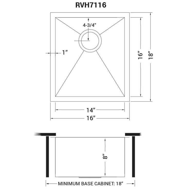 16 in. x 18 in. Single Bowl Undermount 16-Gauge Stainless Steel Bar Prep Kitchen Sink