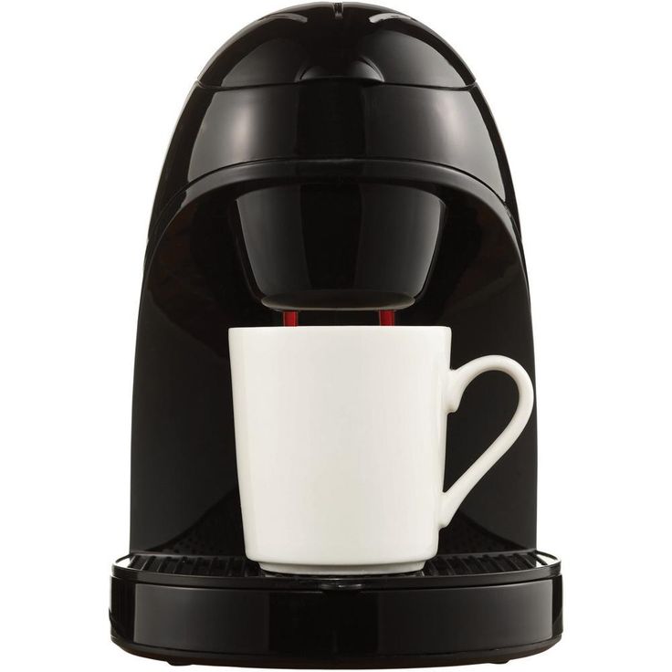 1-Cup Black Single Serve Coffee Maker with Removable Filter