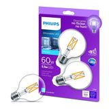 Philips 60-Watt Equivalent G25 Dimmable Daylight LED Light Bulb (2-Pack)