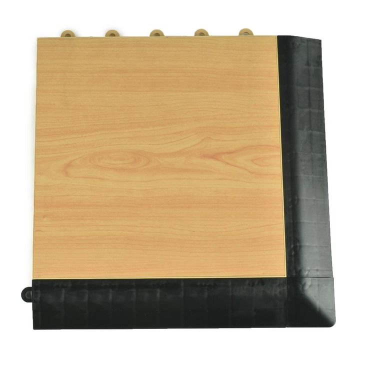 Greatmats Click Tile Black 2-3/8 in. x 12.14 in. x 5/8 in. Female Border Ramp with Loops (Case of 4)