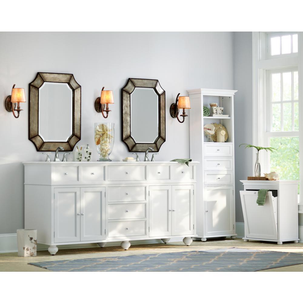 Hampton Harbor 22 in. W x 10 in. D x 67-1/2 in. H Linen Cabinet in White - Super Arbor