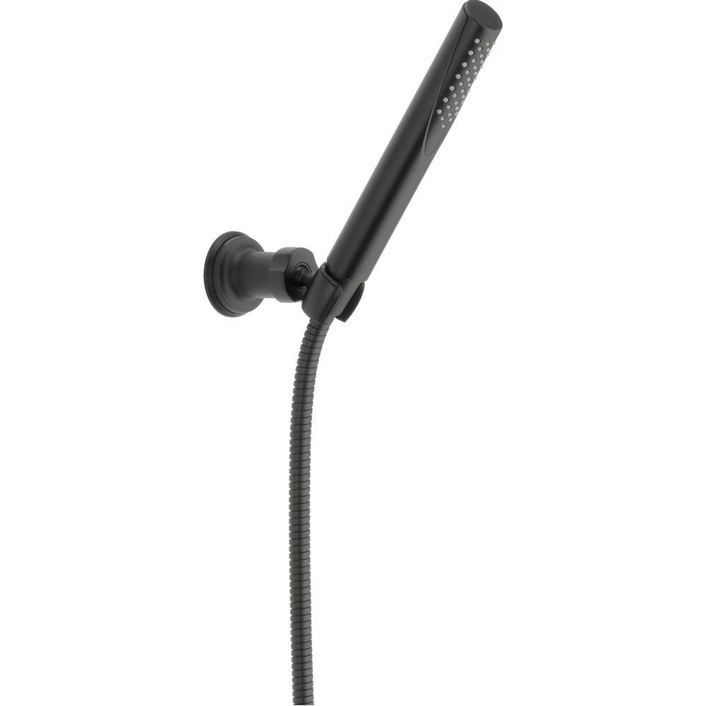 Grail 1-Spray 2 in. Single Wall Mount Handheld Shower Head in Matte Black - Super Arbor