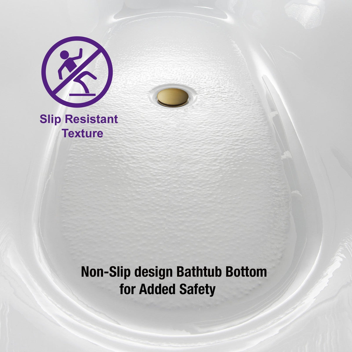 Saber 67 in. Acrylic FlatBottom Double Slipper Bathtub with Brushed Nickel Overflow and Drain Included in White