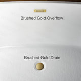 Greenfield 71 in. Acrylic FlatBottom Double Slipper Bathtub with Brushed Gold Overflow and Drain Included in White