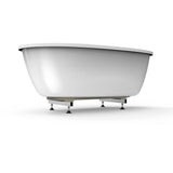 Johanna 59 in. x 30 in. Acrylic Flatbottom Freestanding Soaking Bathtub in White - Super Arbor