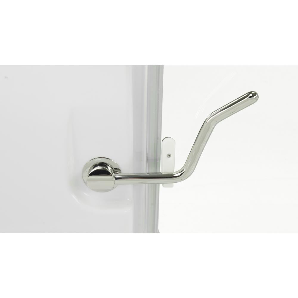 Laydown 72 in. Walk-in Whirlpool Bathtub in White with Left Hinged Middle Glass Door and 2 in. Left Drain - Super Arbor