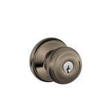 Georgian Bright Brass Keyed Entry Door Knob - Super Arbor
