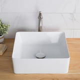 Viva 15-5/8 in. Square Porcelain Ceramic Vessel Sink in White - Super Arbor
