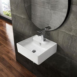 Swiss Madison Claire Compact Ceramic Wall Hung Sink in White