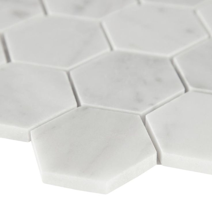 MSI Carrara White Hexagon 11.75 in. x 12 in. x 8mm Honed Marble Mesh-Mounted Mosaic Tile (9.8 sq. ft./case)