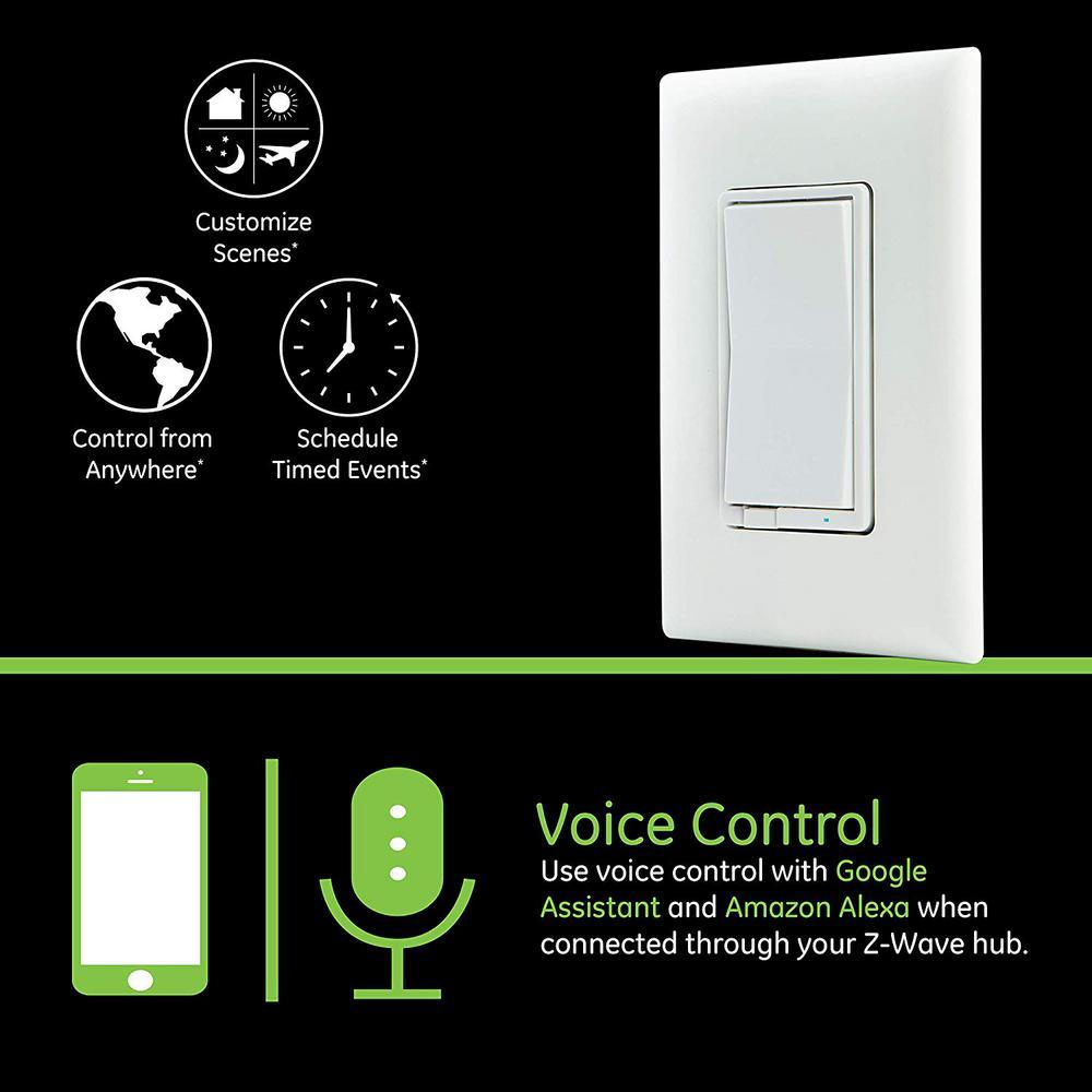 Z-Wave Plus Smart Light Switch, White and Light Almond - Super Arbor