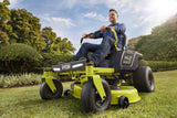 RYOBI 42 in. 100 Ah Battery Electric Riding Zero Turn Mower and Bagging Kit