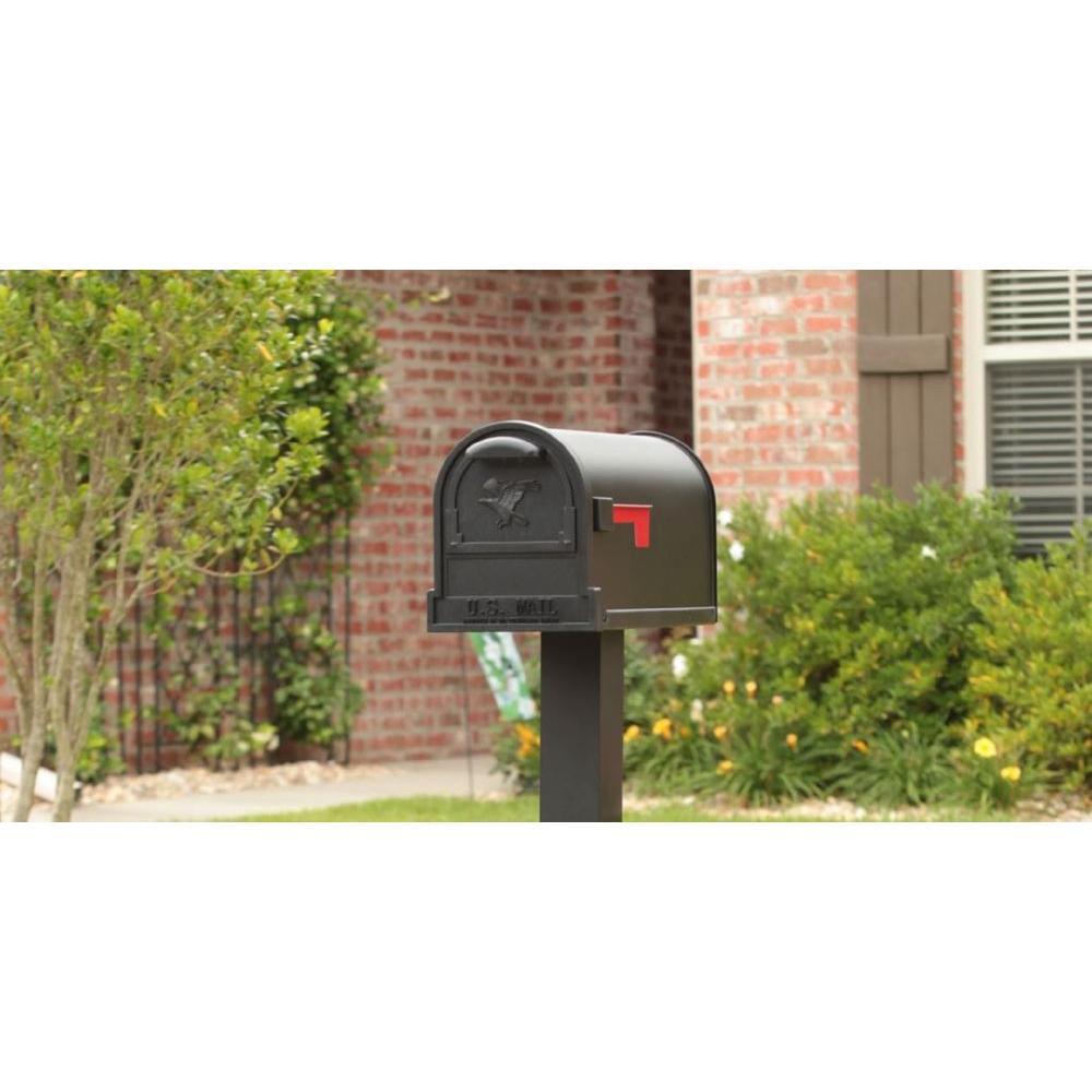 Arlington Large, Steel, Post-Mount Mailbox, Black - Super Arbor