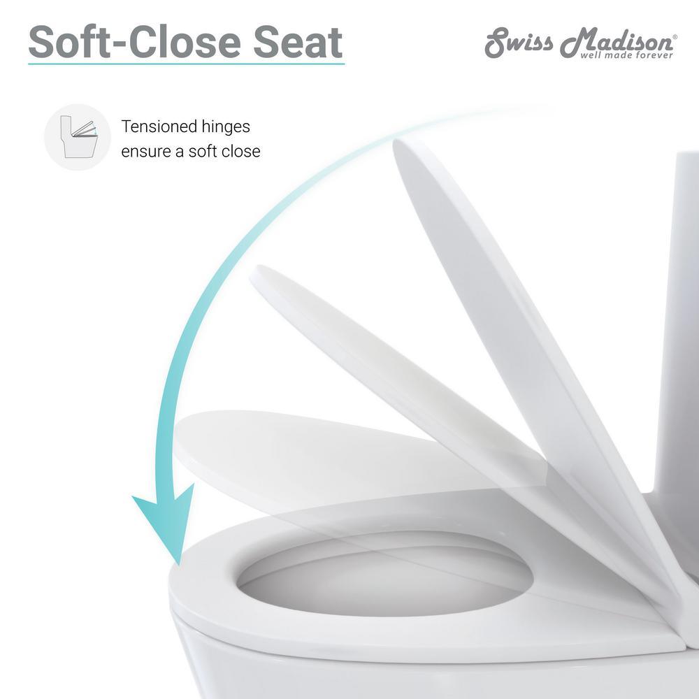 Carre 1-Piece 0.8/1.28 GPF Dual Flush Square Toilet in White, Seat Included - Super Arbor