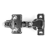 110-Degree 35 mm Half Overlay Soft Close Frameless Cabinet Hinges with Installation Screws (1-Pair)