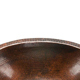Premier Copper Products Under-Counter Oval Hammered Copper Bathroom Sink in Oil Rubbed Bronze