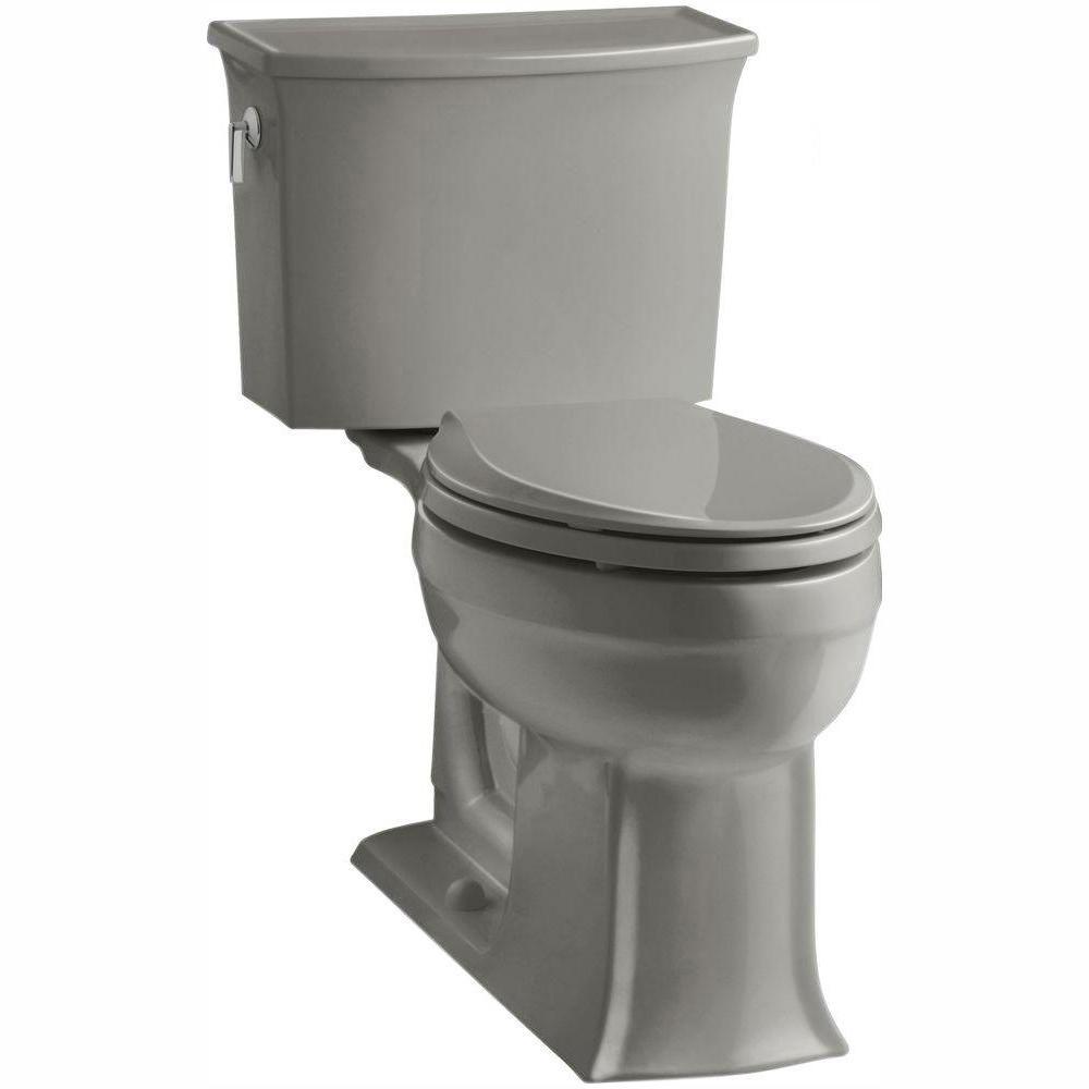 Archer Comfort Height 2-piece 1.28 GPF Single Flush Elongated Toilet with AquaPiston Flushing Technology in Black Black - Super Arbor