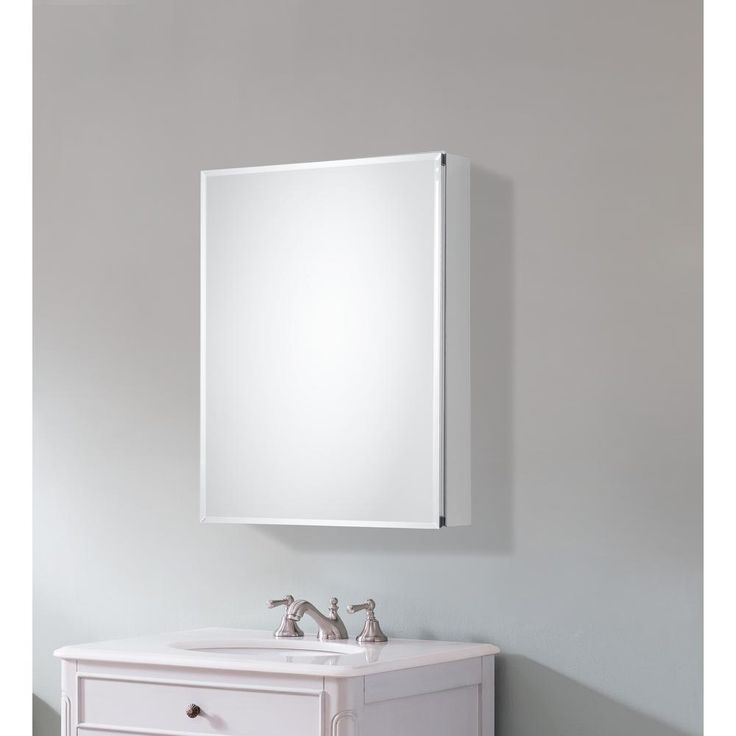 20 in. x 26 in. Recessed or Surface-Mount Bathroom Medicine Cabinet with Beveled Mirror in Silver
