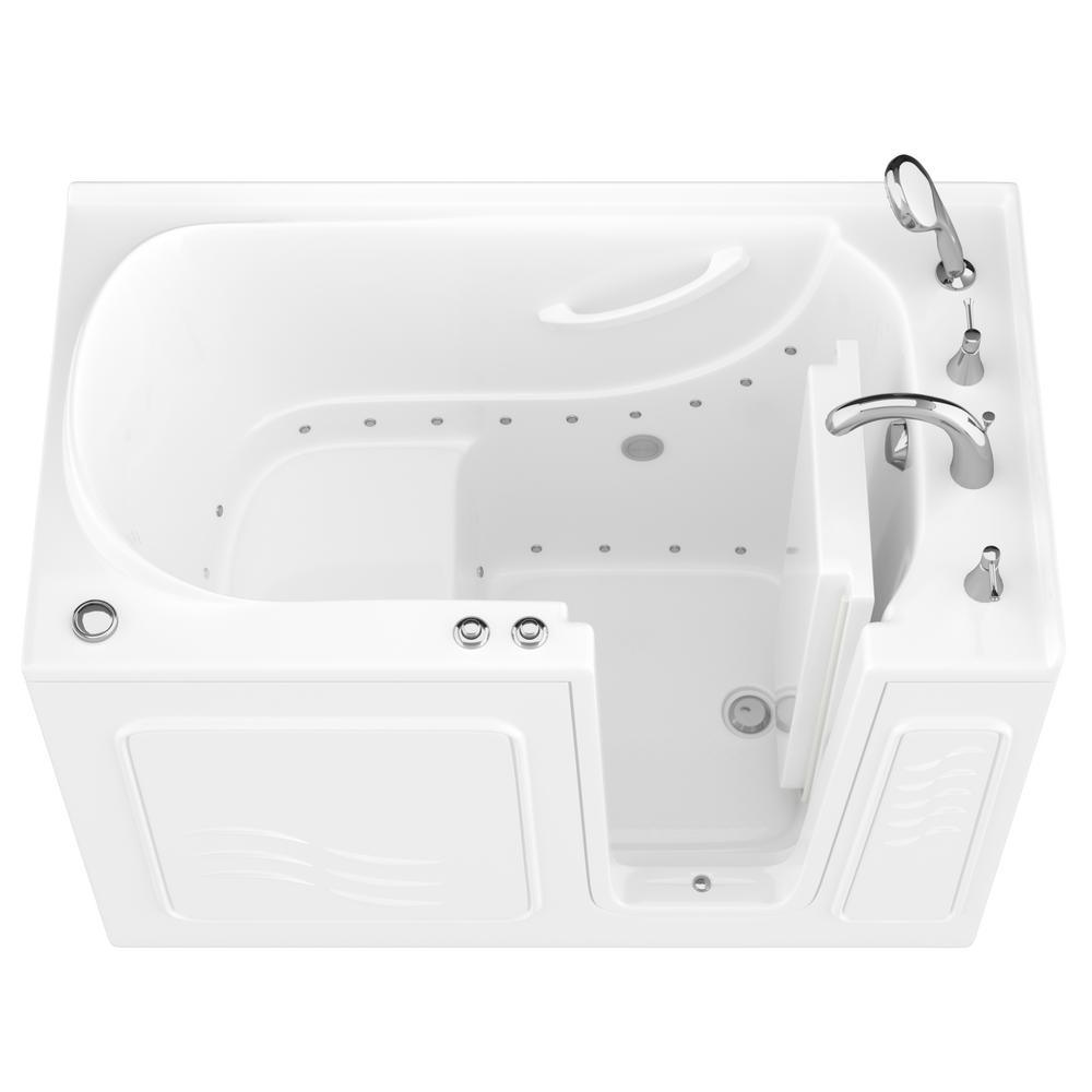 HD Series 30 in. x 60 in. Left Drain Quick Fill Walk-In Air Tub in White - Super Arbor