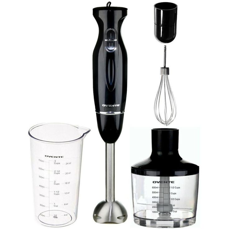 Multi-Purpose Hand Immersion Blender (Set-Black), Whisk+Beaker+Chopper, 2-Speed Setting