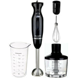 Multi-Purpose Hand Immersion Blender (Set-Black), Whisk+Beaker+Chopper, 2-Speed Setting