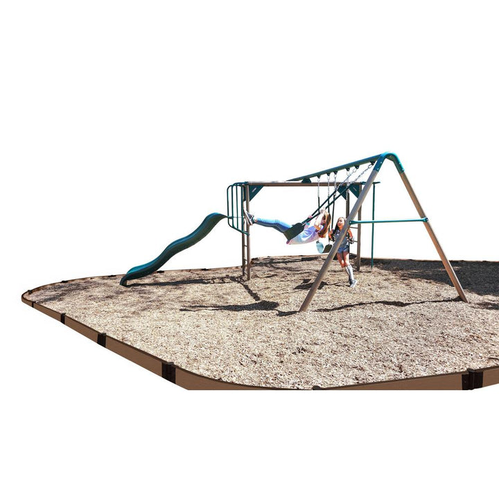 Frame It All One Inch Series 16 ft. Uptown Brown Composite Curved Playground Border - Super Arbor