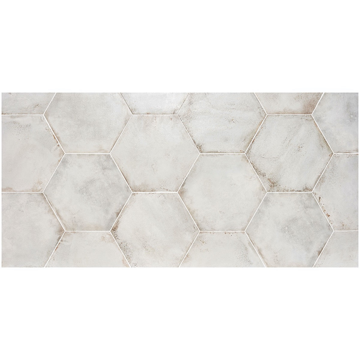 Angela Harris Flatiron White 20" Hexagon Matte Porcelain Tile