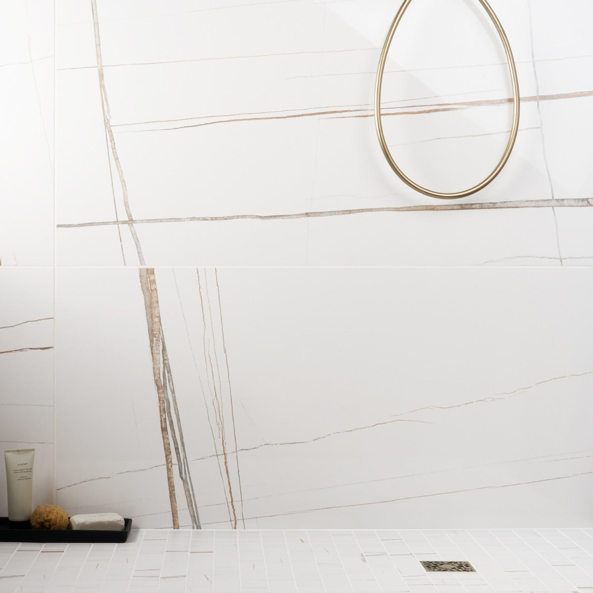 Minera Sahara Blanco White 24x48 Polished Porcelain Tile - Lux Tile