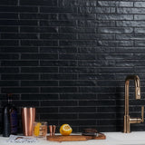 Wabi Sabi Coal Black Matte Ceramic Tile 1.5x9