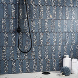 Kobe Fin Ocean Blue Terrazzo Look Matte Porcelain Mosaic Tile - Lux Tile