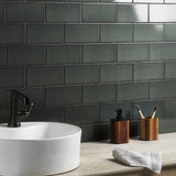 Seaside Ash Gray 4x8 Crackled Glossy Ceramic Tile - Lux Tile