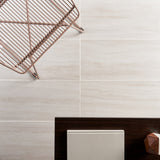 Nashville White 12x24 Polished Porcelain Tile - Travertine Look