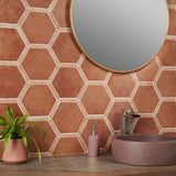 Sagon Terracotta Hexagon Matte Porcelain Tile - 9 Inch