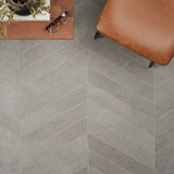 Lux Tile New Rock Fumo Light Gray 4x21 Chevron Matte Porcelain Tile