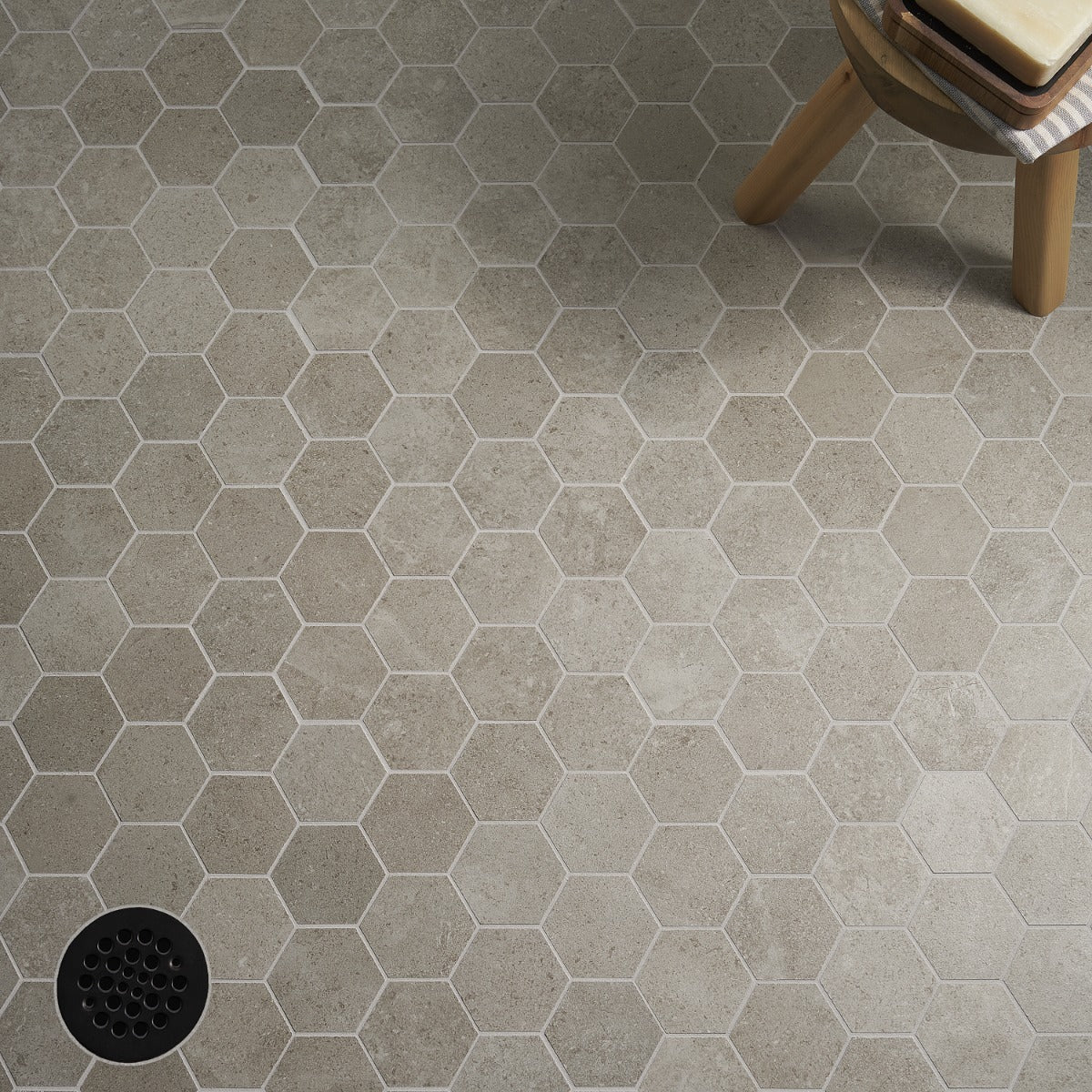 Lux Tile New Rock Tortora Beige 3" Hex Matte Porcelain Mosaic Tile
