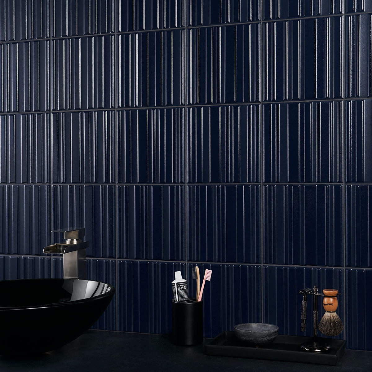 Sydney Blue 8x16 3D Glossy and Matte Ceramic Wall Tile