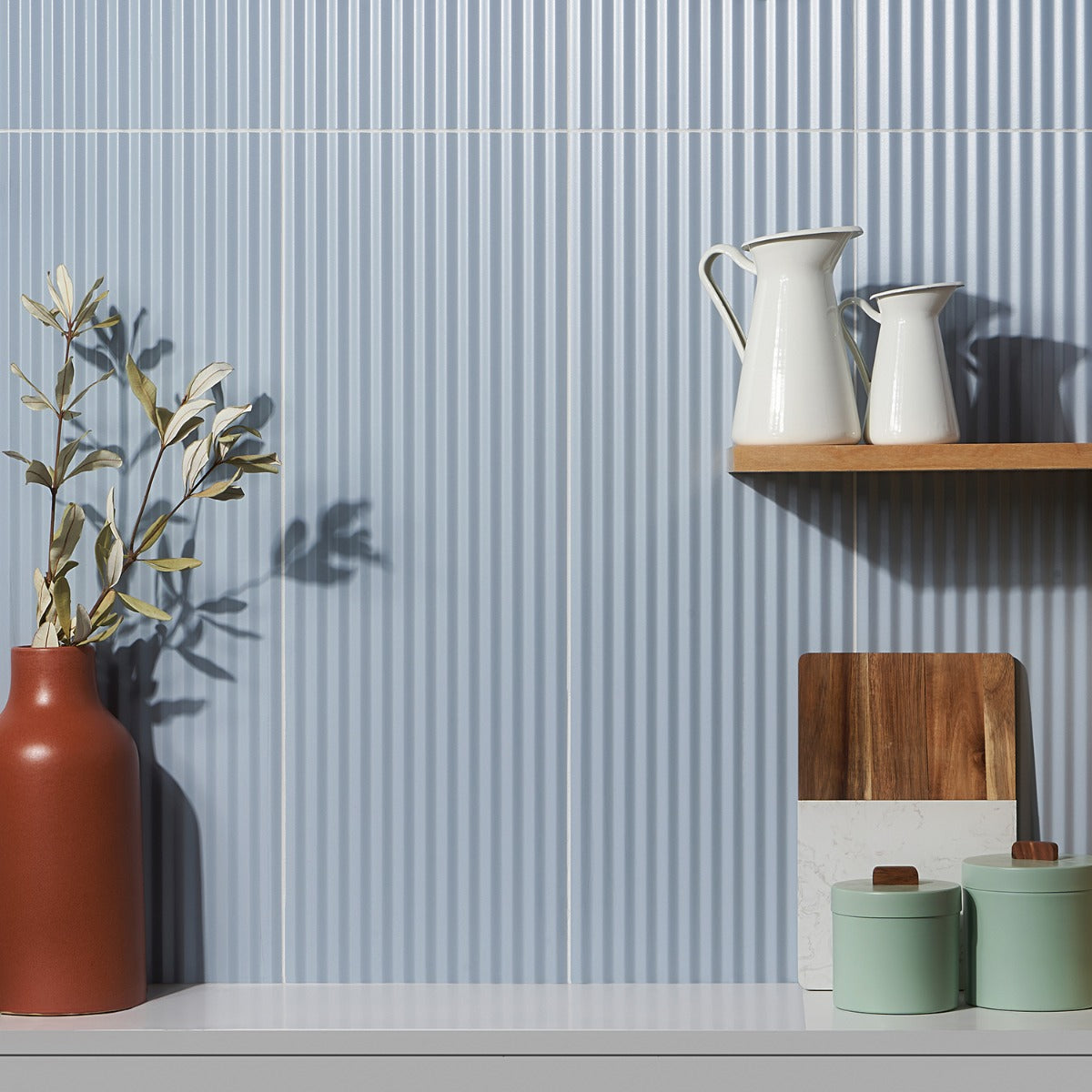 Mod 3D Denim Blue 12x36 Matte Ceramic Tile - Lux Tile