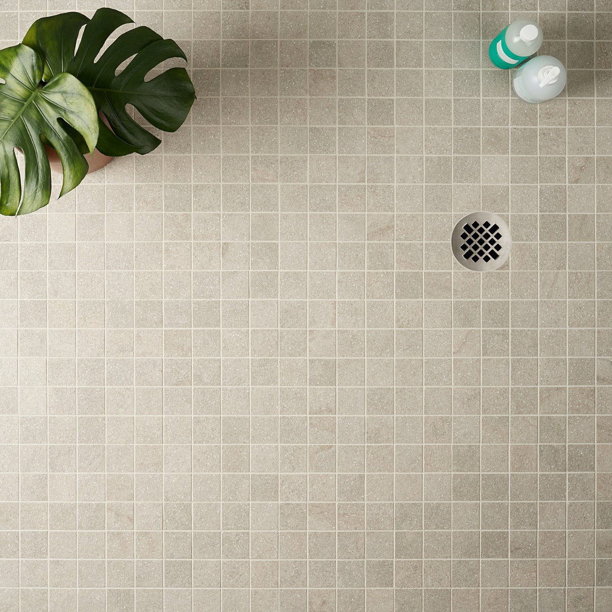 Acadia Linen White 2x2 Matte Porcelain Mosaic Tile - Durable Limestone Look