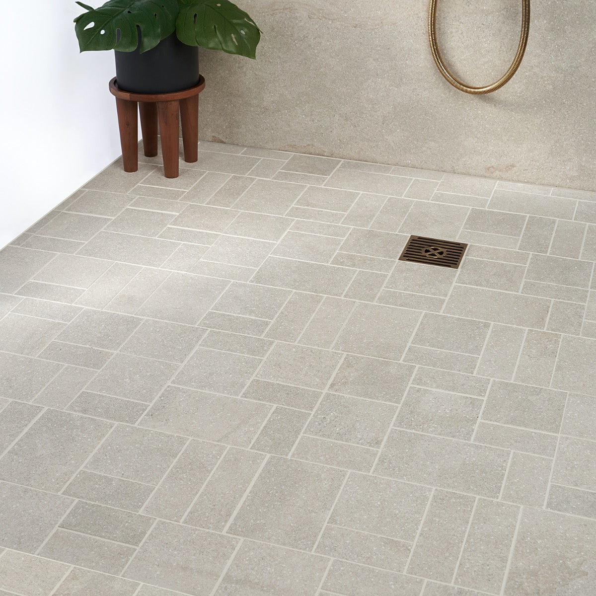 Acadia French Pattern Linen White Matte Porcelain Mosaic Tile - Tilebar