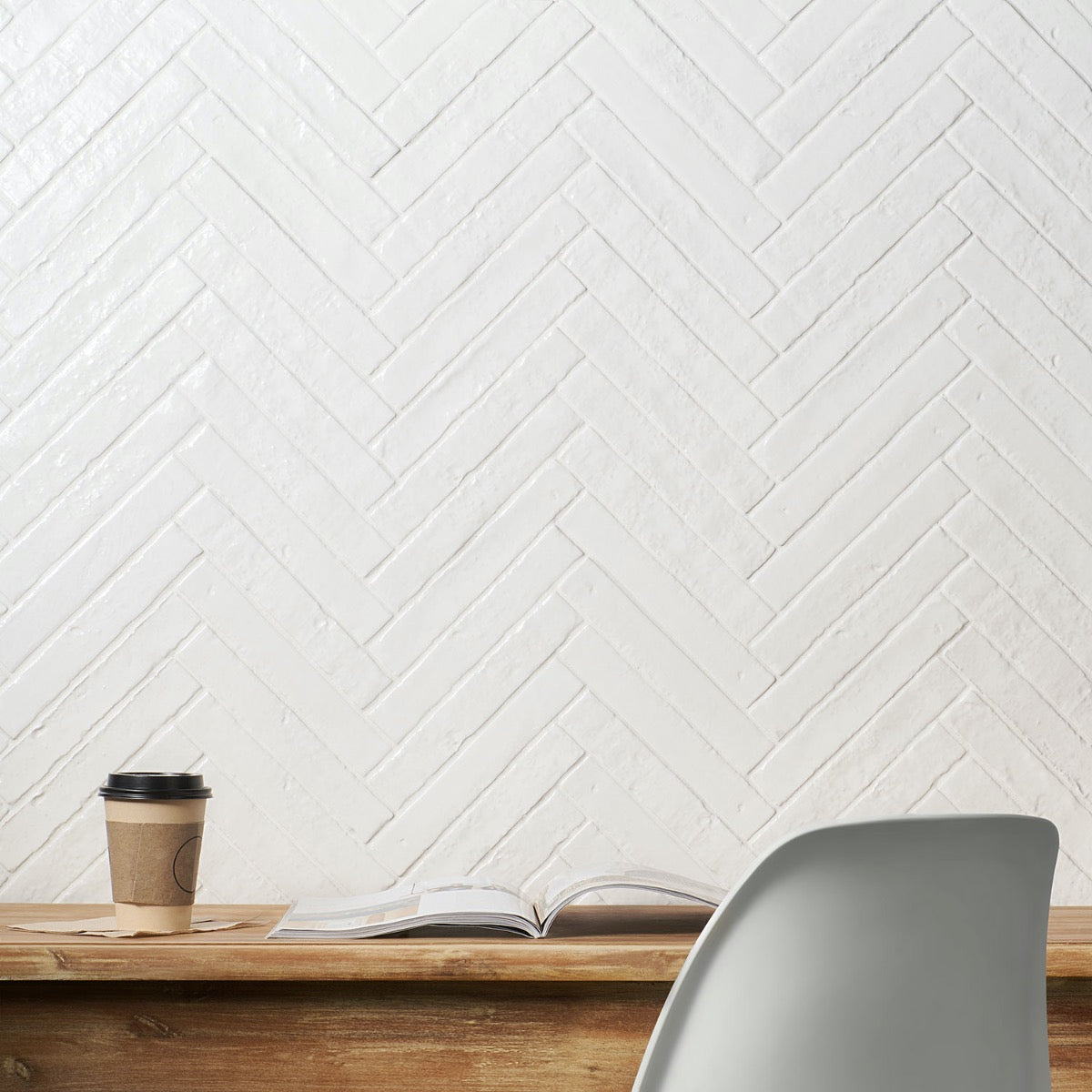 Lux Tile Wabi Sabi Snow White 1.5x9 Glossy Ceramic Tile