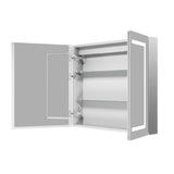 WELLFOR 36-in x 30-in Lighted LED Fog Free Surface Mount Aluminum Mirrored Soft Close Medicine Cabinet with Outlet