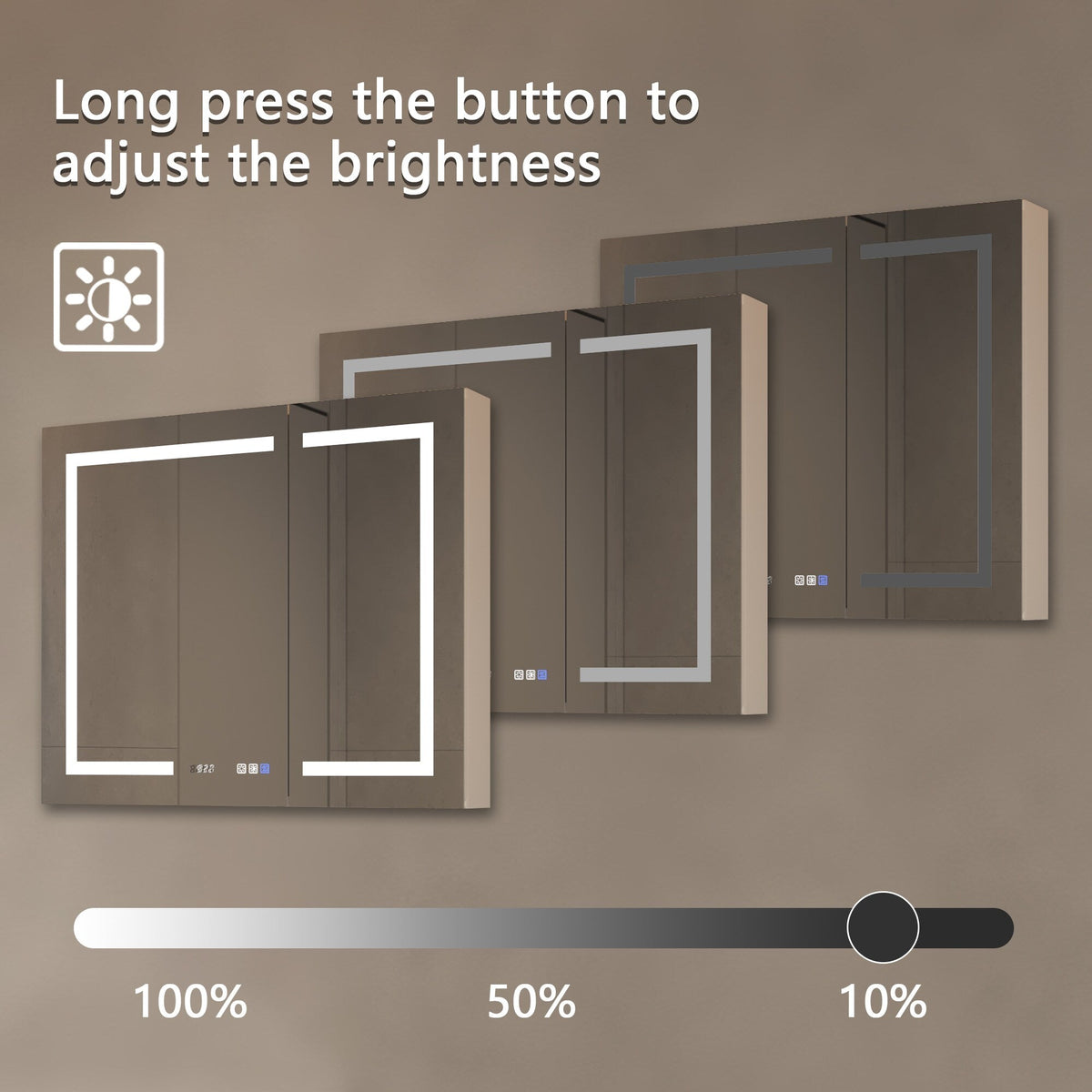 WELLFOR 36-in x 30-in Lighted LED Fog Free Surface Mount Aluminum Mirrored Soft Close Medicine Cabinet with Outlet