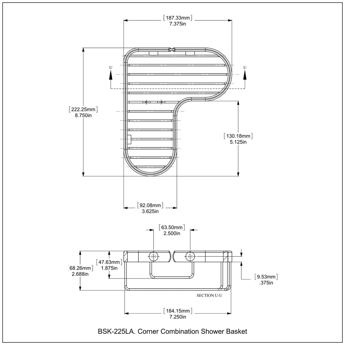 Allied Brass Corner Combination Shower Basket in Oil Rubbed Bronze