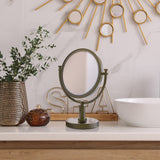 Allied Brass 8-in x 15-in Antique Brass Double-Sided 2x Magnifying Countertop Vanity Mirror