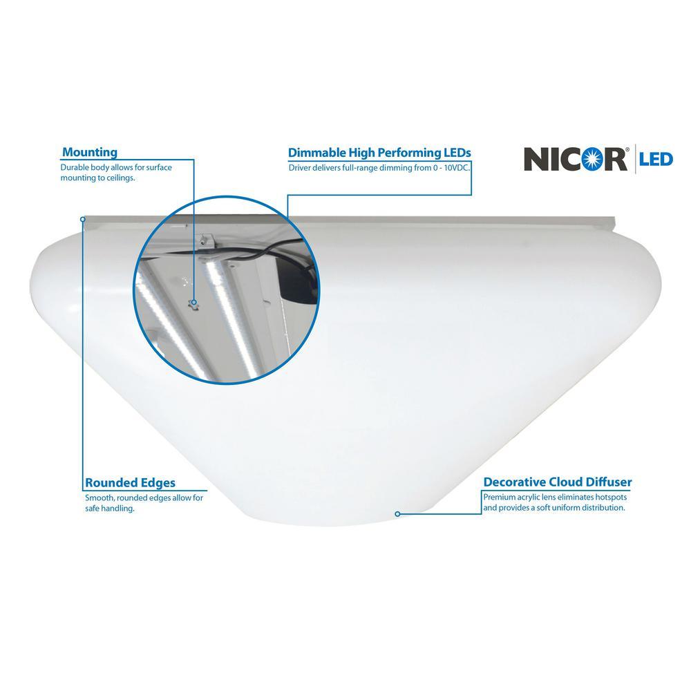 NICOR 150-Watt Equivalent White Integrated LED Designer Cloud Wraparound Fixture, 4000K - Super Arbor