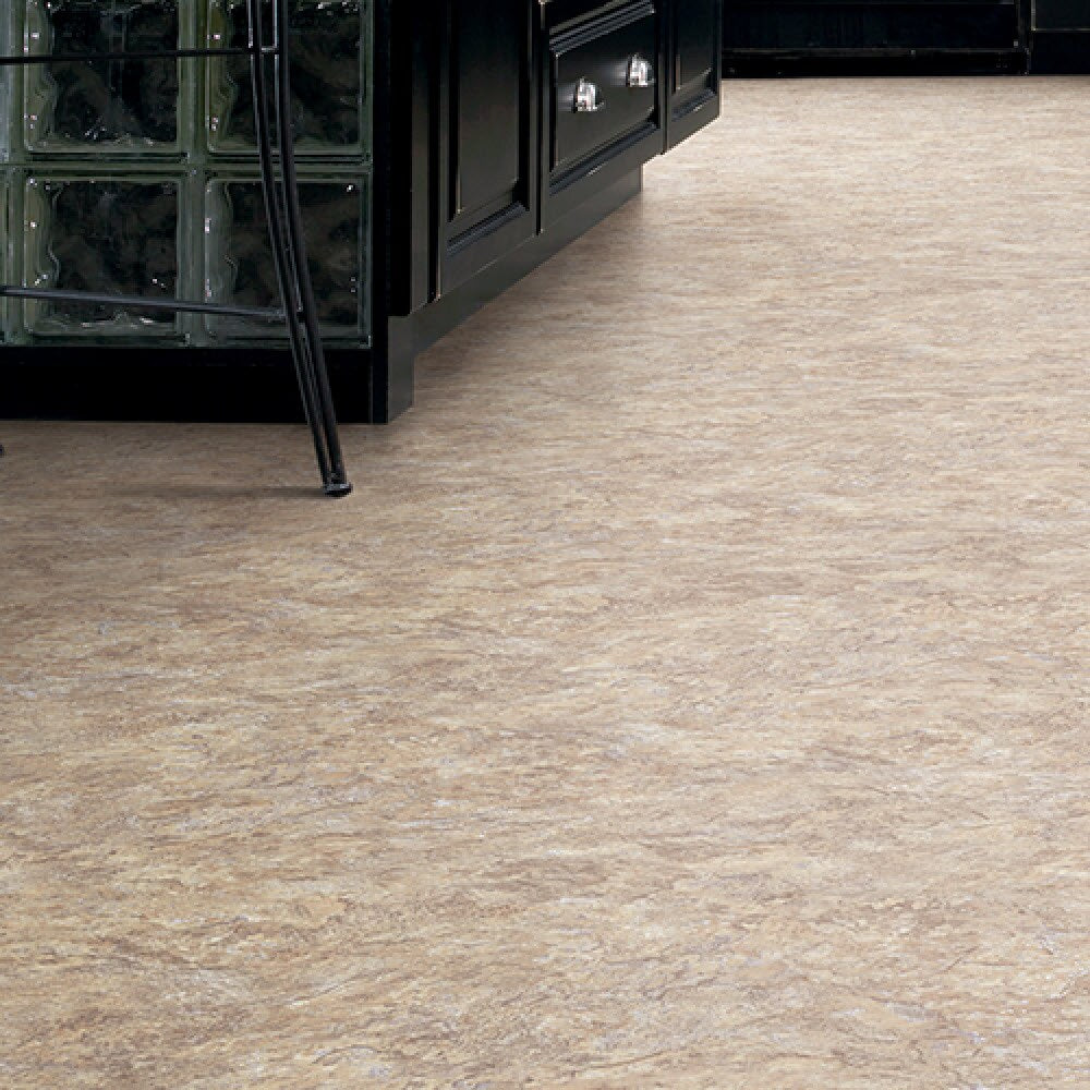 Congoleum AirStep Evolution Fair Wind 12-ft W x Cut-to-Length Spun Gold Stone Look Low-Gloss Finish Sheet Vinyl
